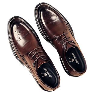 头层纯牛皮 里面真皮 鞋垫头层牛皮木跟鞋底欧版底商务休闲皮鞋