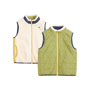 幼岚童装羊羔绒两面穿马甲轻盈保暖耐穿年秋新款儿童男女童马甲