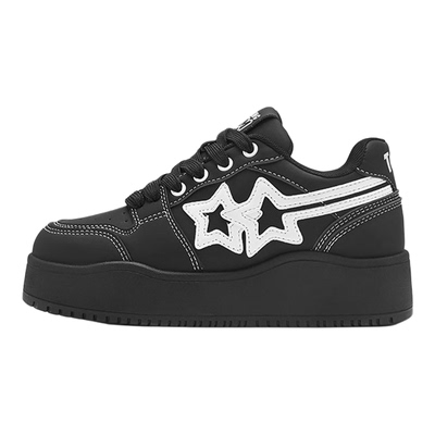 汤姆猫黑色厚底鞋潮牌爆款板鞋