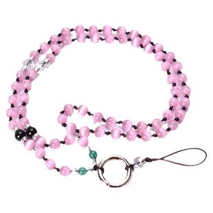 手机绳挂脖手工时尚猫眼水晶活扣可拆卸挂饰女长款鼠年手机链通用