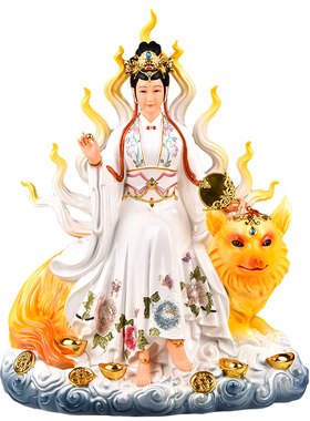 九尾狐娘娘神像树脂彩绘漆面保护