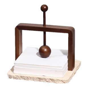 立式餐巾纸架托餐桌台面纸巾架纸巾夹餐厅实木纸巾座压纸餐巾架