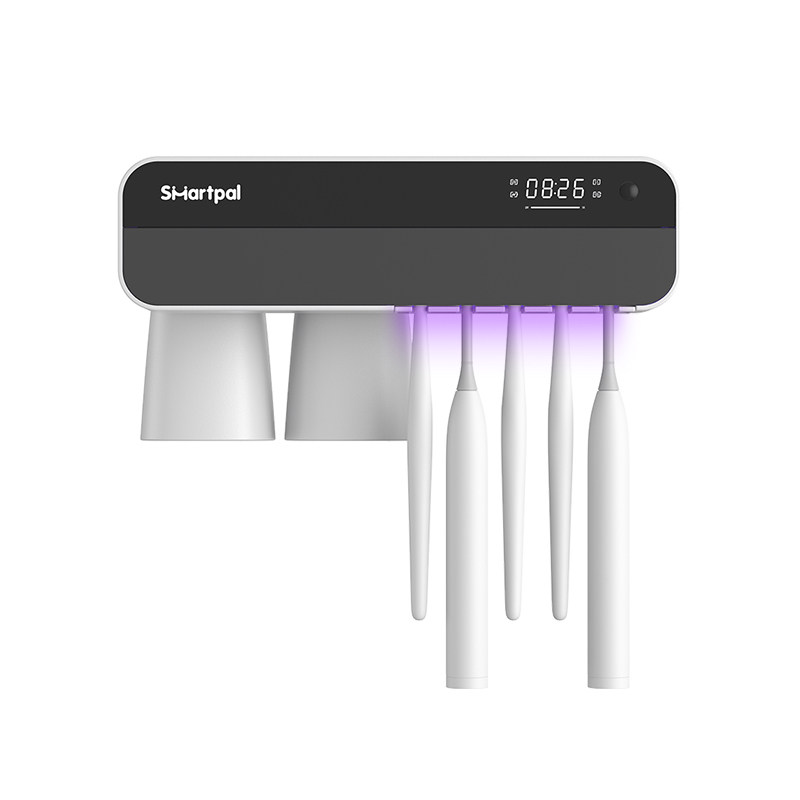 smartpal牙刷消毒器置物架紫外线杀菌烘干免打孔壁挂智能电动牙具