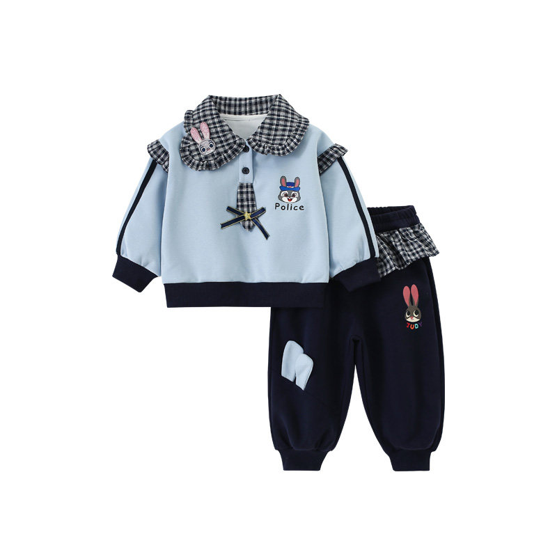 DeerBell女童套装兔子警官衣服