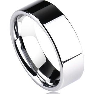 钨金男士戒指单身素圈尾戒银色钨钢指环女结婚情侣对戒高级感简约