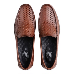 公羊皮鞋2026新款真皮男士休闲夏季镂空透气凉鞋中年人软底爸爸鞋