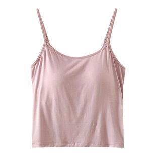 莫代尔吊带背心内衣女夏无钢圈带胸垫文胸一体式薄款瑜伽运动打底