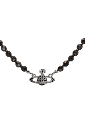 明星同款暗黑钻土星项链