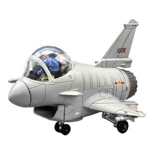 卡通Q版歼十C合金飞机模型战斗机仿真摆件军事军用礼品礼物J10C