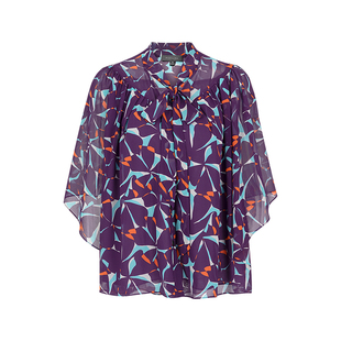 【紫荆花变奏曲】MARYLING玛俪琳24春新品乔其印花上衣A1EBW20520