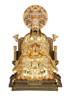 玉帝王母神像铜贴金玉皇大帝王母娘娘佛像家用供奉西王母客厅摆件