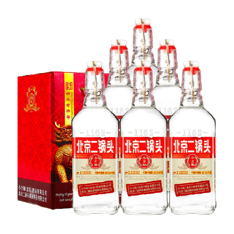 出口小方瓶牌42度红标500ml*6瓶