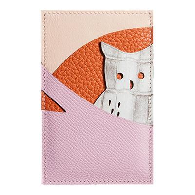 进口真皮拼接稀有皮手工缝制卡包