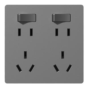 国际电工两开十10孔三孔16A带开关86型暗装多孔电源开关插座面板