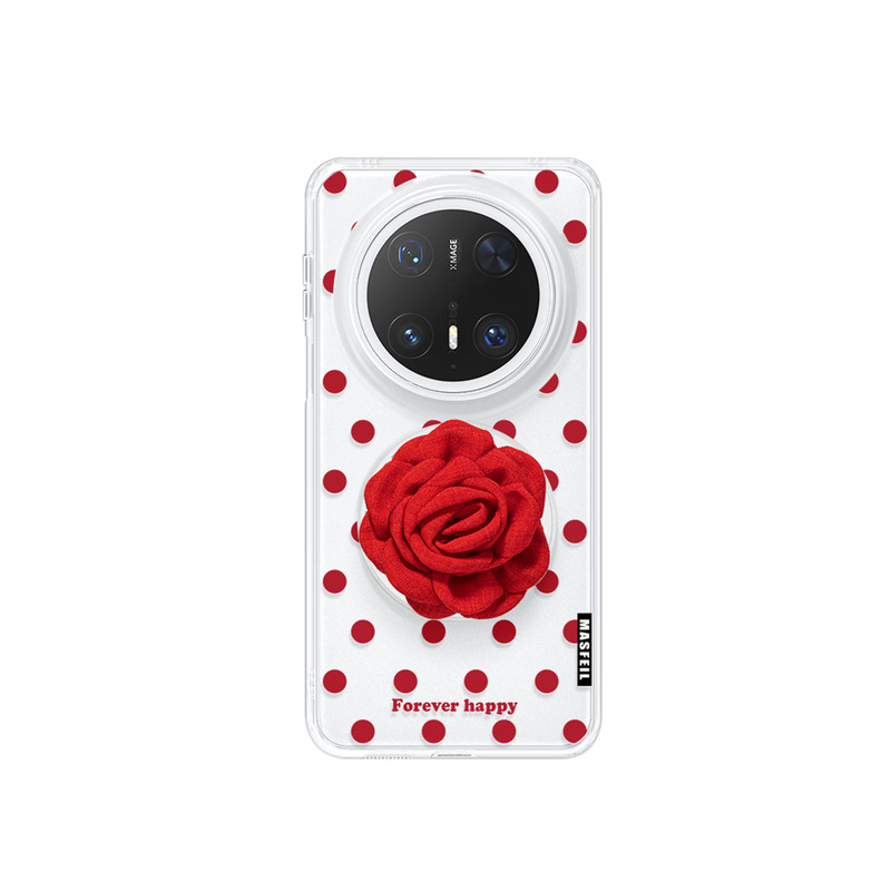 ZHIZHE×红色波点适用华为Mate80Pro手机壳新款Ro9磁吸带支架mate60保护套高级感女por+简约的超薄mete
