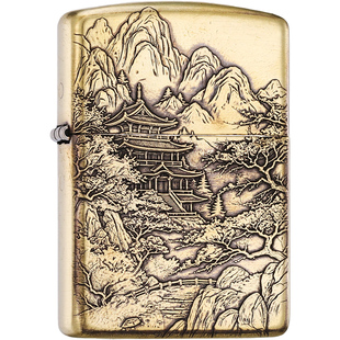 zippo正品打火机 云阁山河盔甲官方旗舰店煤油送男友新年礼物高档