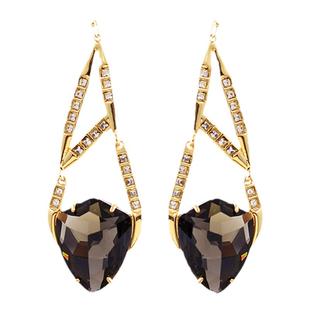 鬼才设计师时尚夸张耳环简约气质菱形不规则高级感镶钻耳环