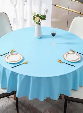 新年桌布防水防油防烫免洗餐厅餐桌大圆桌台布PVC红色圆形盖布ins