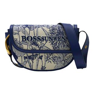 BOSSSUNWEN马鞍包包女新款高级感刺绣单肩腋下斜挎小包