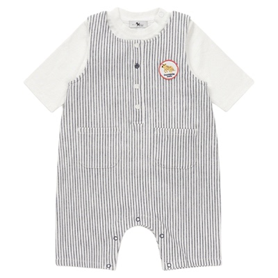 BLUEDOG竖条纹七分袖连身服