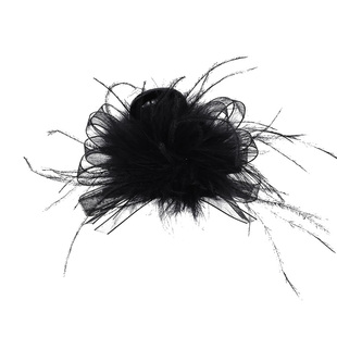 高马尾羽毛抓夹固定神器2026新款后脑勺发夹黑色毛毛鲨鱼夹子头饰