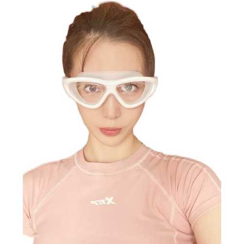 泳镜大框护目镜游泳装备清晰视野护眼休闲平光可调节眼镜近游泳镜