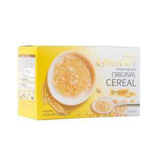 全谷坊麦香牛奶麦片300克原味早餐即食冲饮代餐饱腹食品