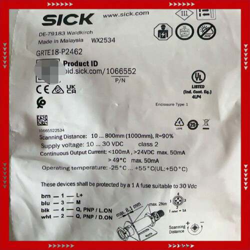 【问价】SICK西克光电传感器GRTE18-P2462 马来西亚制造
