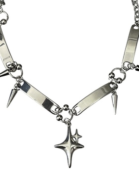 铆钉项链金属朋克风锁骨链