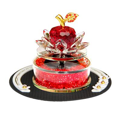 水晶莲花太阳能旋转香薰创意摆件