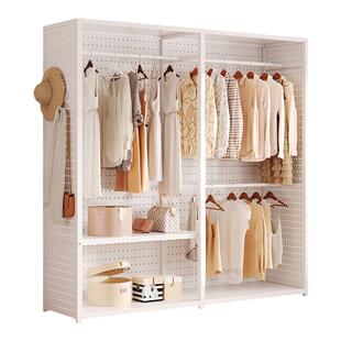 衣帽间落地架卧室洞洞板金属挂衣架衣柜网红简易落地式挂衣置物架