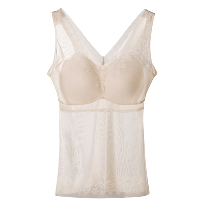 桑蚕丝超薄美背文胸一体式背心
