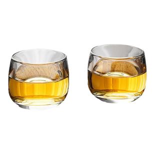 加厚水晶扳指杯玻璃水杯透明家用主人杯品茗小酒杯功夫喝水泡茶杯