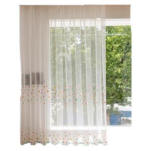 新款现代简约成品窗帘纱帘飘窗白纱帘遮阳免打孔轨道挂钩窗纱定制