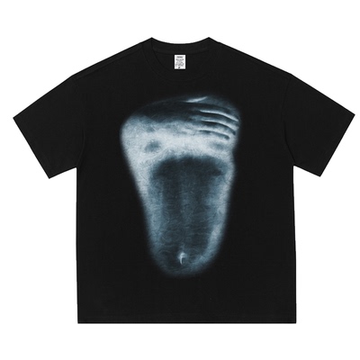 【品牌现货】AURA THREADS重磅纯棉短袖T恤男女情侣像素印花上衣