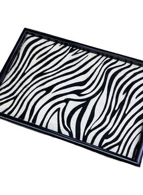 收纳客厅托盘木质马毛装饰轻奢