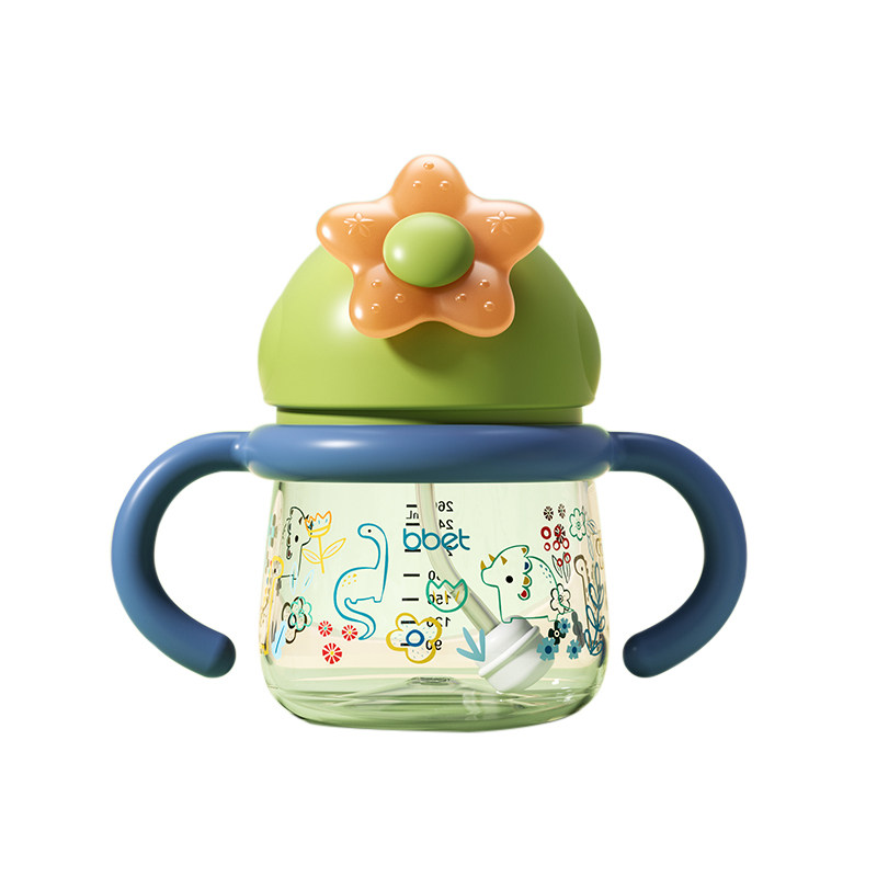巴比象学饮杯婴儿6个月以上宝宝儿童杯耐摔外出防呛吸管幼儿水杯