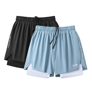 运动短裤男款跑步专用可放手机田径马拉松训练速干内衬三分裤夏季
