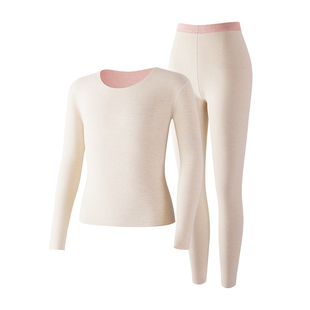 猫人儿童秋衣秋裤套装女童羊绒蚕丝保暖内衣女孩秋冬季男童无痕款