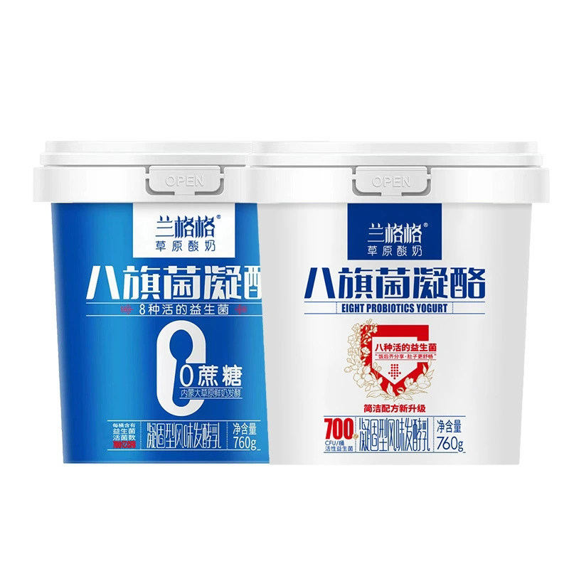 兰格格0蔗糖八旗菌凝酪760g2大桶