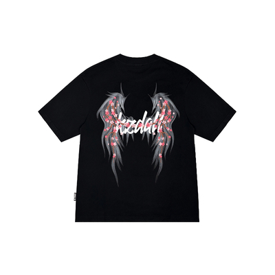 KZDALL花瓣羽翼发泡印花短袖