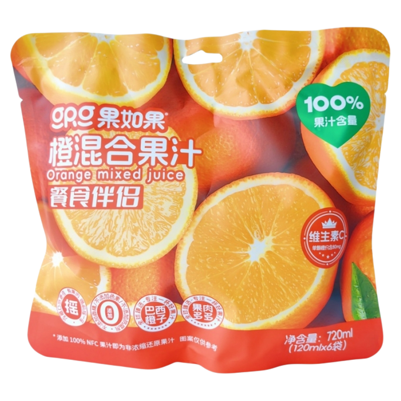 果如果NFC100%果汁含量浓缩果汁桑葚蓝莓橙子苹果混合餐食伴侣袋