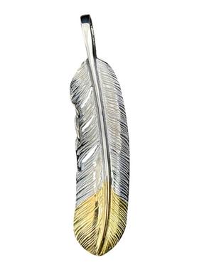 银创高桥吾郎925银先金羽毛吊坠