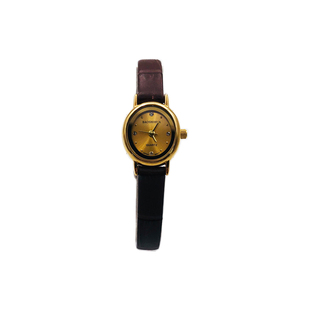 vintage宝石花椭圆小巧迷你皮带镀金简约复古国产经典手表女精致