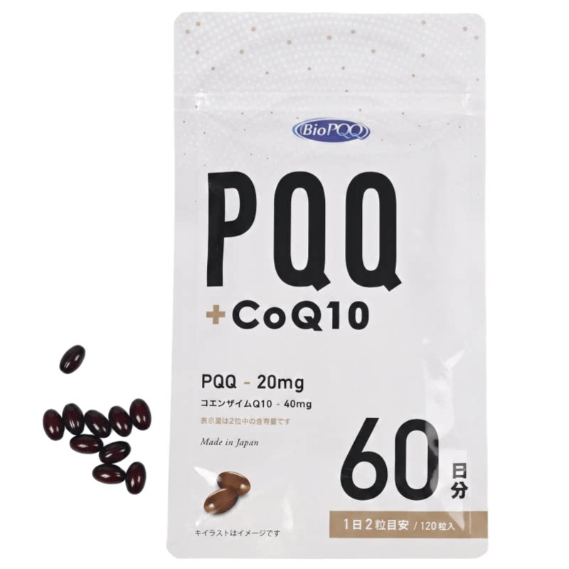 日本代购Bio PQQ+辅酶CO Q10软胶囊60日 成人线粒体滋养 精力活力
