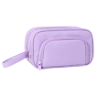 大容量笔袋抽拉式奏折文具袋学生分类手提包文具盒旅行收纳袋子