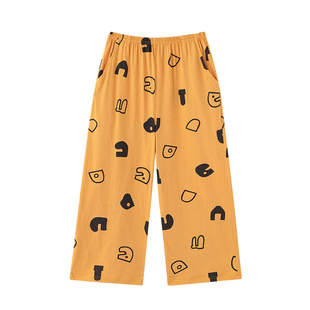 纯棉睡裤七分裤女士春夏休闲薄款宽松八分裤夏季可外穿全棉家居裤