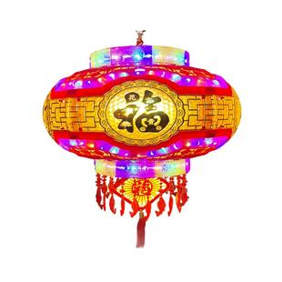 新款led旋转灯笼新年春节挂饰阳台门厅大门口走马招财室内外七彩