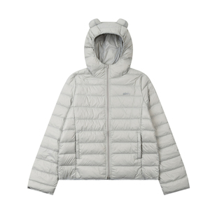 DHSS美式小熊耳朵连帽排骨90白鸭绒羽绒服男女休闲轻薄保暖外套