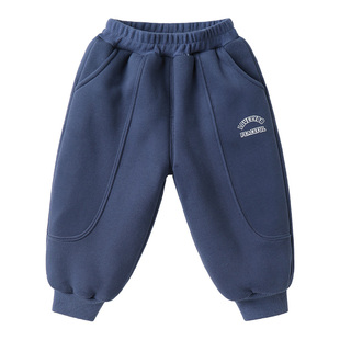 男童加绒运动长裤子冬装童装儿童宝宝小童加厚棉裤保暖冬季U14465